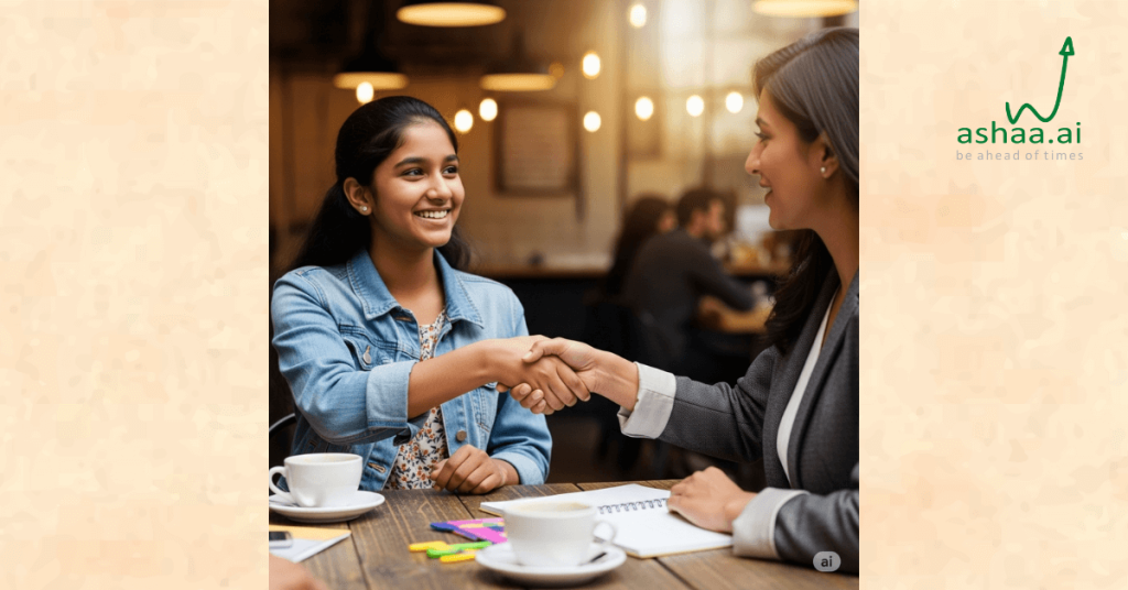 Teen meeting a professional mentor