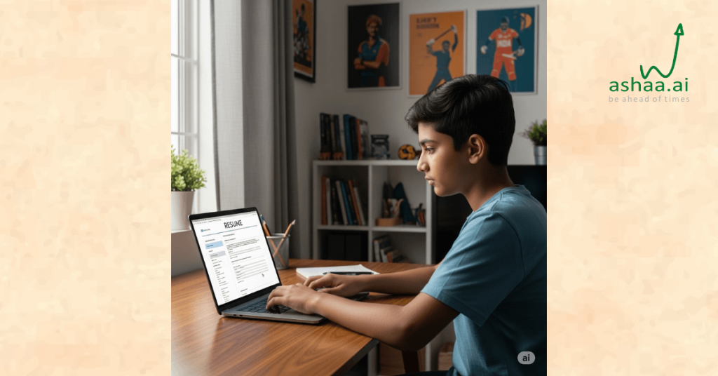 Teen using Tech with healthy habits