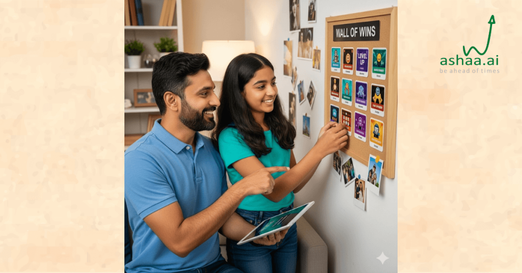 teen and parent curating a digital career portfolio