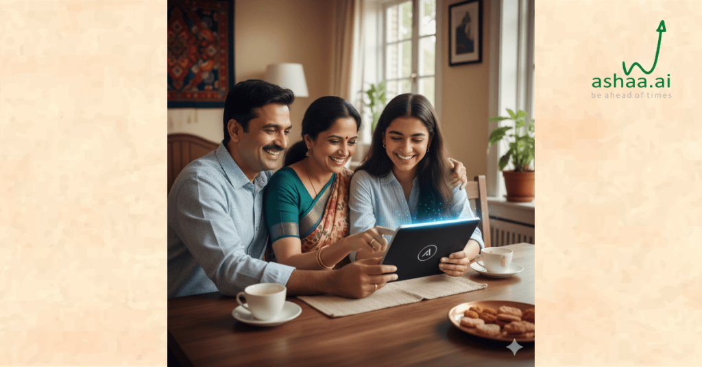 parent and teen collaborating with AI career buddy